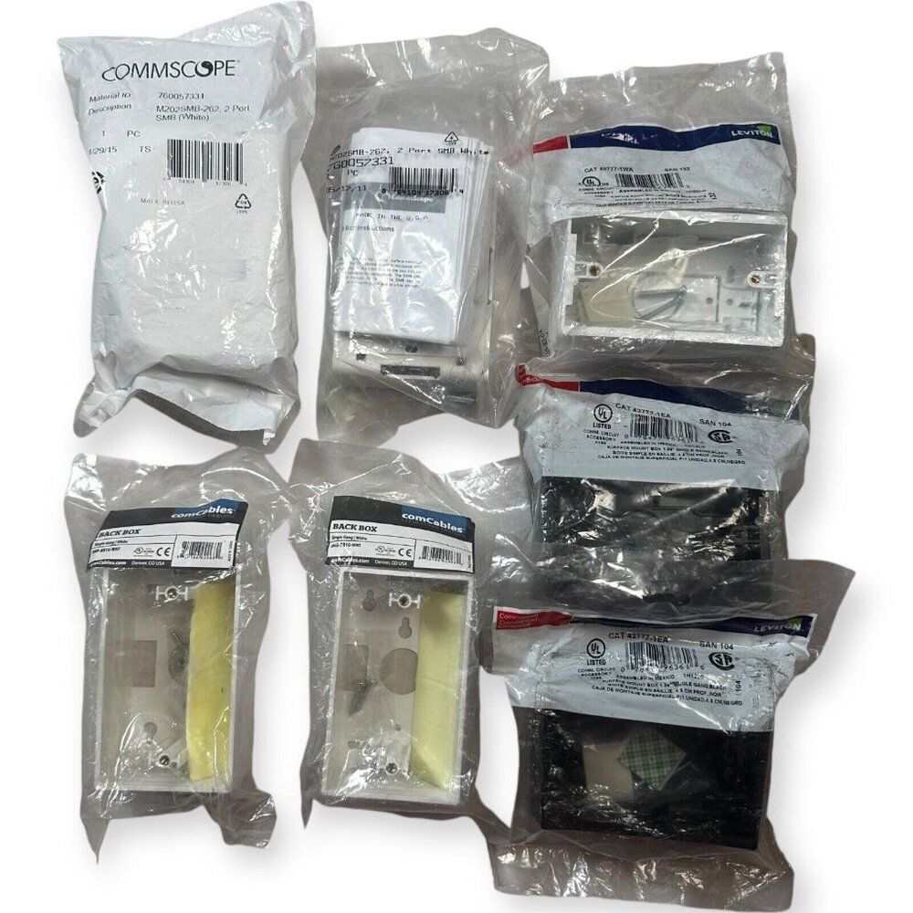Single Gang Surface Mount Box Assortment Lot of 7 comCables‎ Leviton Commscope